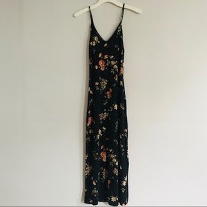 Brandy Melville Black Floral Midi Dress